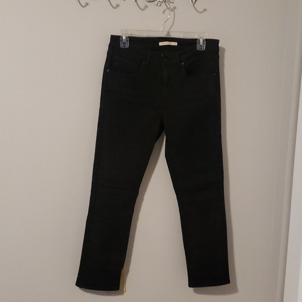 Levi's Black Label Black Stretch Denim Mid Rise Ankle sz 10